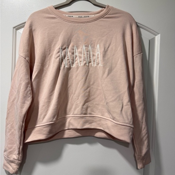 Rae Dunn Sweaters - Rae Dunn Pale Pink Crewneck Mama Top
